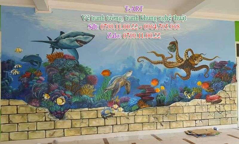 Dịch vụ vẽ tranh tường, vẽ tranh tường đại dương, vẽ tranh tường biển, vẽ tranh tường cafe, vẽ tranh tường quán ăn, vẽ tranh tường phong cảnh