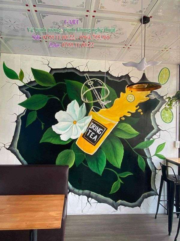 Dịch vụ vẽ tranh tường, vẽ tranh tường Cafe, vẽ tranh tường trà sữa, vẽ tranh tường trà chanh, vẽ tranh tường kem, vẽ tranh tường cà phê