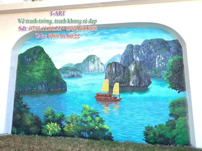 Vẽ tranh tường 3d phong cảnh nước ngoài tại bình dương