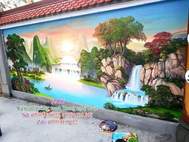 Vẽ Tranh Tường Phong Cảnh Ở Sân Vườn, Khuôn Viên ''Chất'' Ở Hà Nội