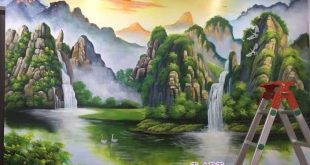 Dịch vụ vẽ tranh tường, vẽ tranh tường phong cảnh, vẽ tranh tường phòng khách, vẽ tranh tường sơn thủy, vẽ tranh tường thuận buồm xuôi gió, vẽ tranh tường phong thủy