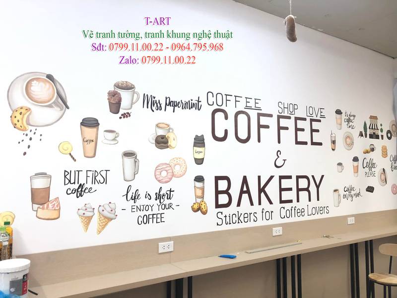 Dịch vụ vẽ tranh tường, vẽ tranh tường Cafe, vẽ tranh tường trà sữa, vẽ tranh tường trà chanh, vẽ tranh tường kem, vẽ tranh tường cà phê