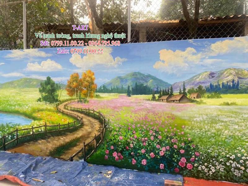 Dịch vụ vẽ tranh tường, vẽ tranh tường phong cảnh, vẽ tranh tường phòng khách, vẽ tranh tường cafe, vẽ tranh tường quán ăn