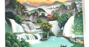 Dịch vụ vẽ tranh tường, vẽ tranh tường phòng khách, vẽ tranh tường mã đáo thành công, vẽ tranh tường sơn thủy, vẽ tranh tường đồng quê