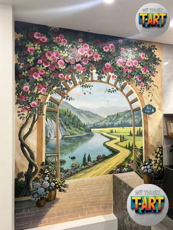 Vẽ Tranh Tường Cafe, Trà Chanh, Trà Sữa tranh tường quán cà phê, vẽ tường quán trà sữa, vẽ tường quán trà chanh, trang trí tường quán cafe đẹp, vẽ tranh tường quán nước, tranh 3D quán cafe