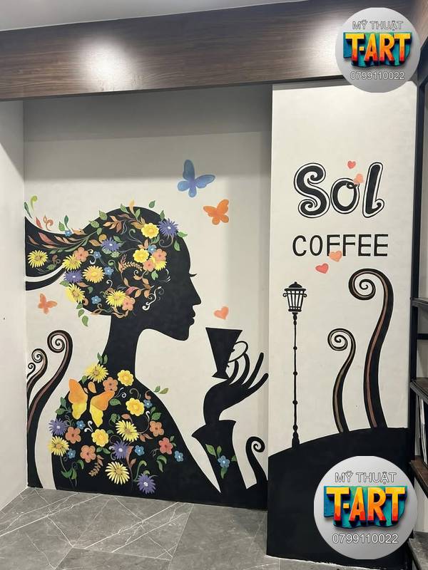 Vẽ Tranh Tường Cafe, Trà Chanh, Trà Sữa tranh tường quán cà phê, vẽ tường quán trà sữa, vẽ tường quán trà chanh, trang trí tường quán cafe đẹp, vẽ tranh tường quán nước, tranh 3D quán cafe